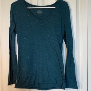 Ann Taylor Factory M Long Sleeve Women's Long w T shirt with sequins